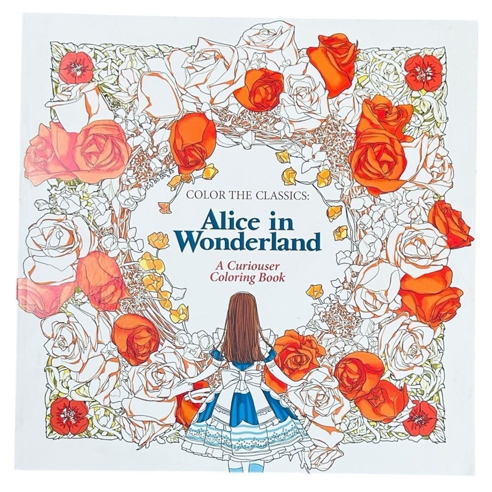 Alice in Wonderland Coloring Book by The Classic - Orange and Blue